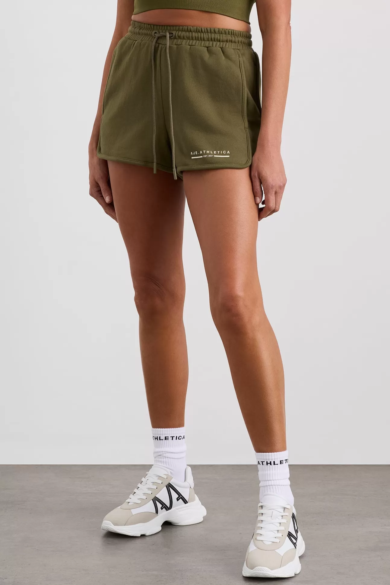 panelled_terry_short_616_2.webp Aje ATHLETICA Panelled Terry Short 616 Deep Khaki Online