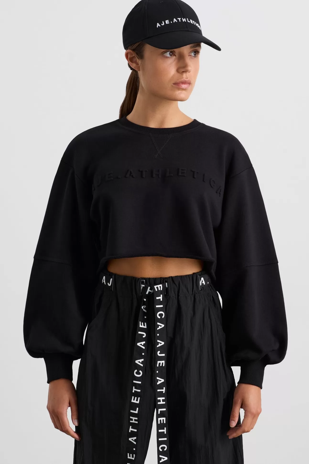 Aje ATHLETICA Terry Crop Top 413 Black Outlet