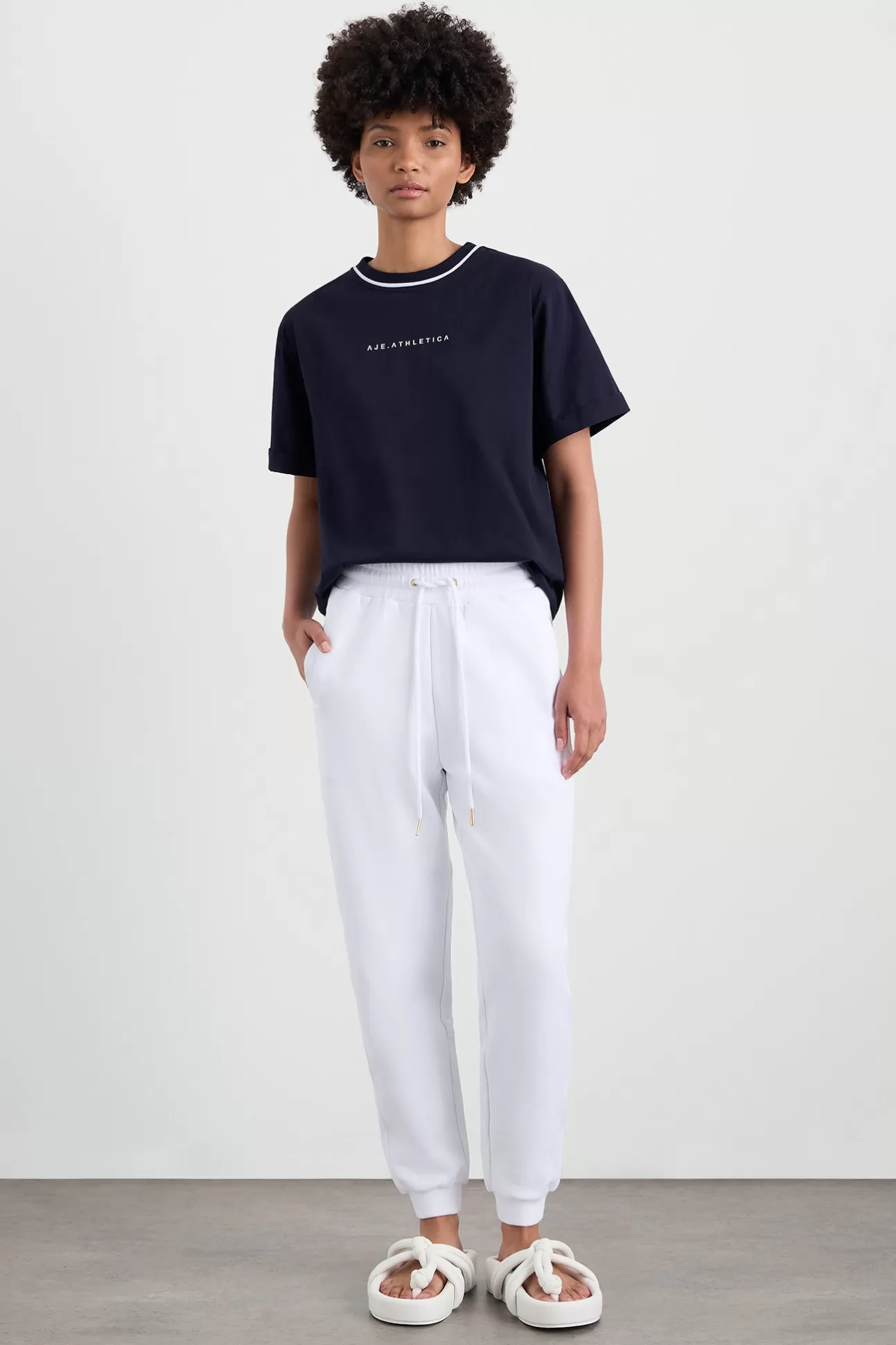 Aje ATHLETICA Terry Track Pants 508 White Hot