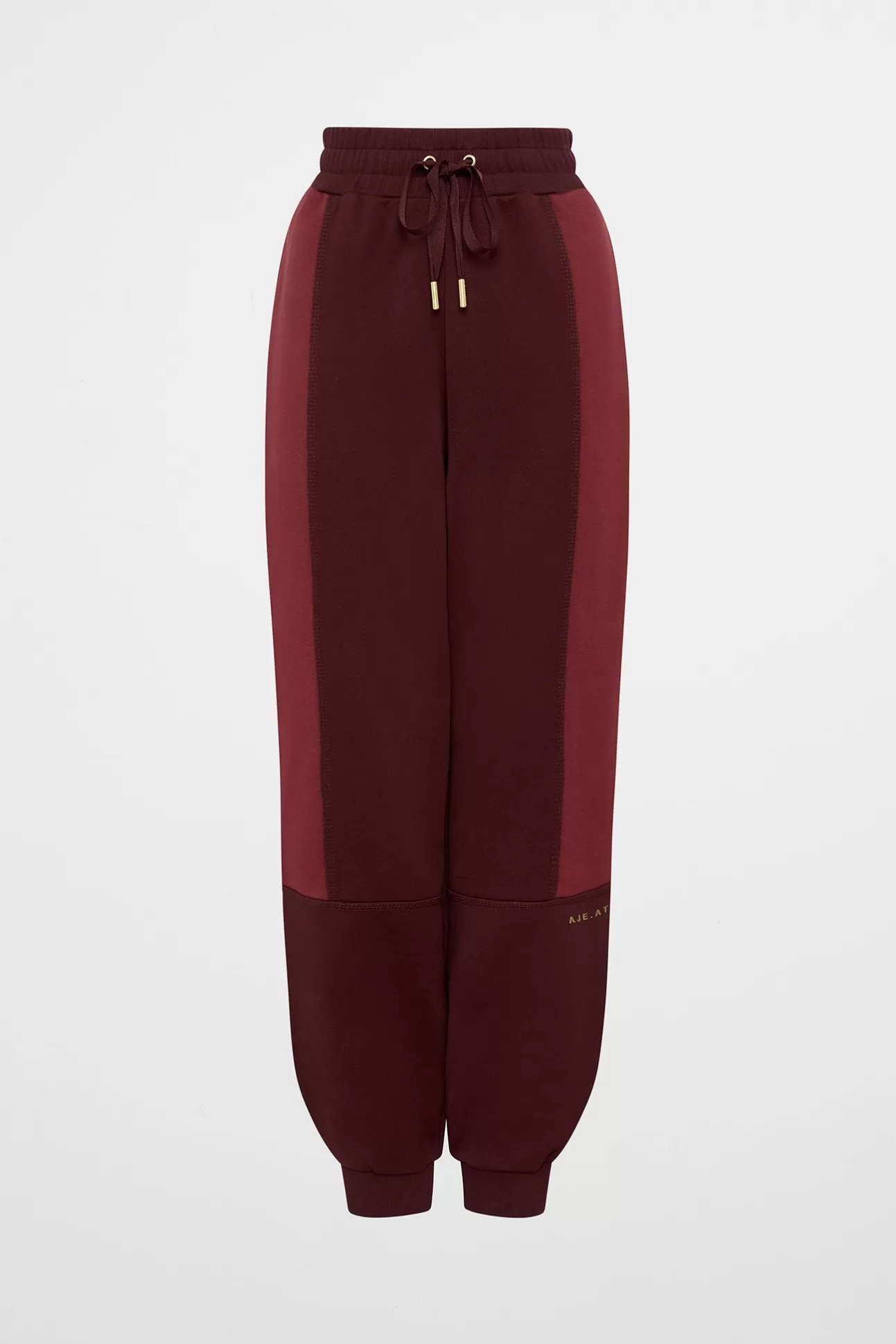 Aje ATHLETICA Terry Track Pants 508 Burgundy Red Currant Clearance