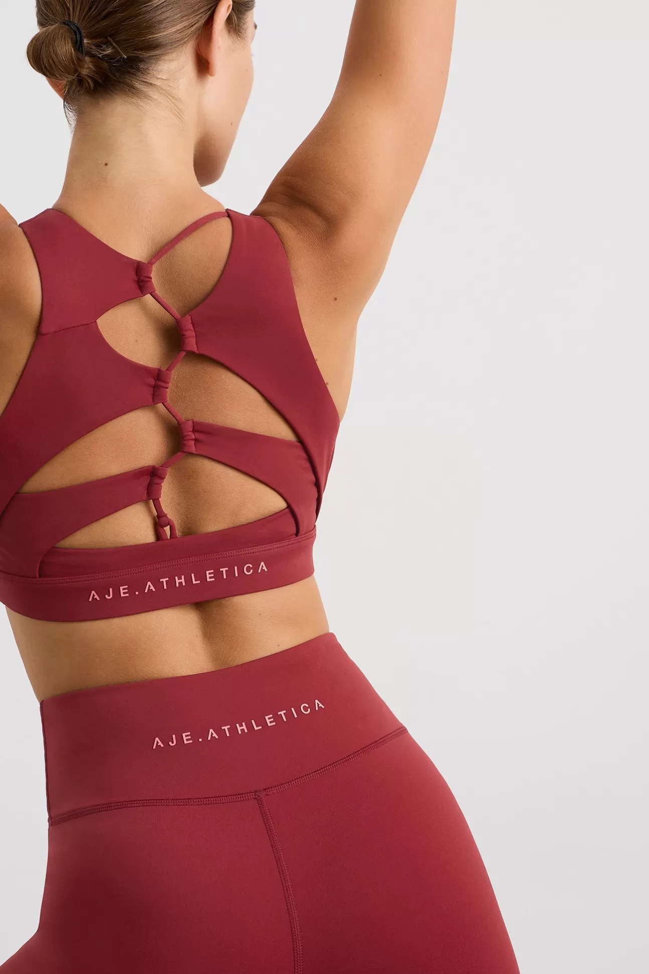 Aje ATHLETICA Winding Road High Neck Bra 364 Plum Red Cheap