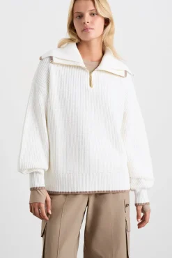 1/4 Zip Ribbed Knit Jumper 431