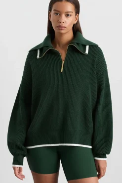 1/4 Zip Ribbed Knit Jumper 431