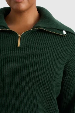 1/4 Zip Ribbed Knit Jumper 431