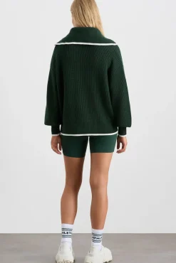 1/4 Zip Ribbed Knit Jumper 431