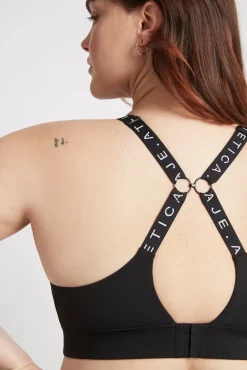 Adjustable Strap Logo Tape Sports Bra 321