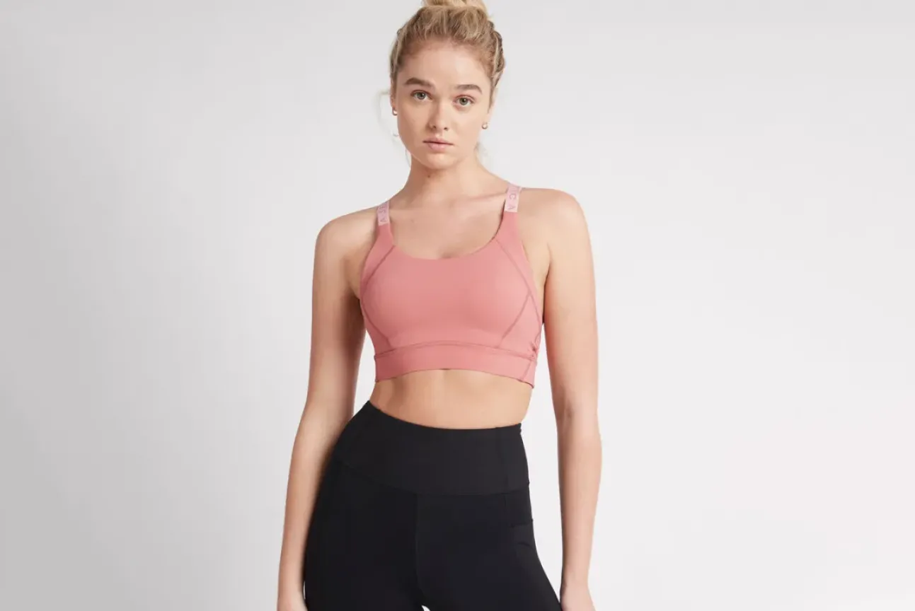 Adjustable Strap Logo Tape Sports Bra 321