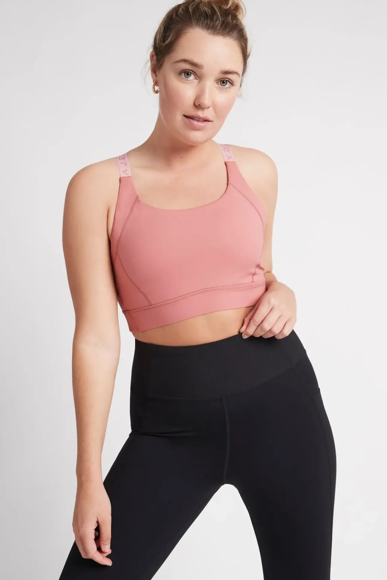 Adjustable Strap Logo Tape Sports Bra 321