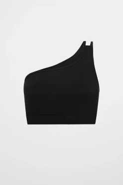 Asymmetric Ribbed Crop Top 386