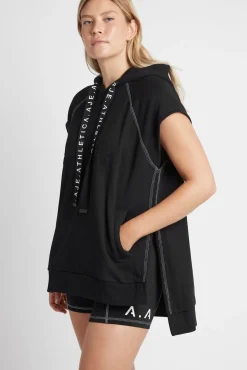 Classic Longline Short Sleeve Hoodie 404