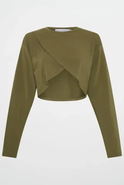 Cropped Crossover Long Sleeve Top 440