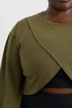 Cropped Crossover Long Sleeve Top 440