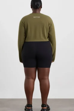 Cropped Crossover Long Sleeve Top 440