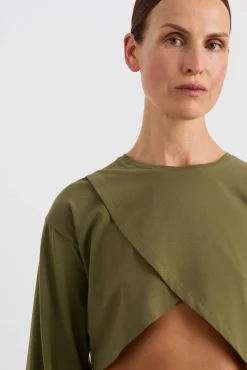 Cropped Crossover Long Sleeve Top 440