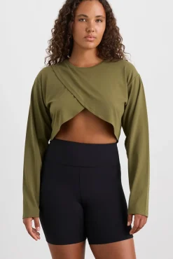 Cropped Crossover Long Sleeve Top 440