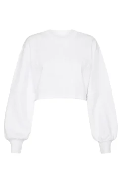 Cropped Embossed Logo Crew Jumper 413