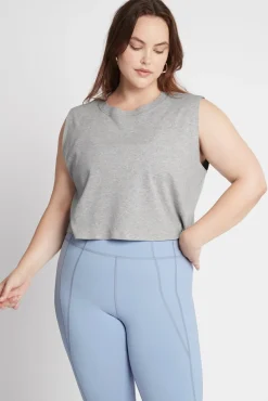 Cropped Embossed Signature Logo Tank 112