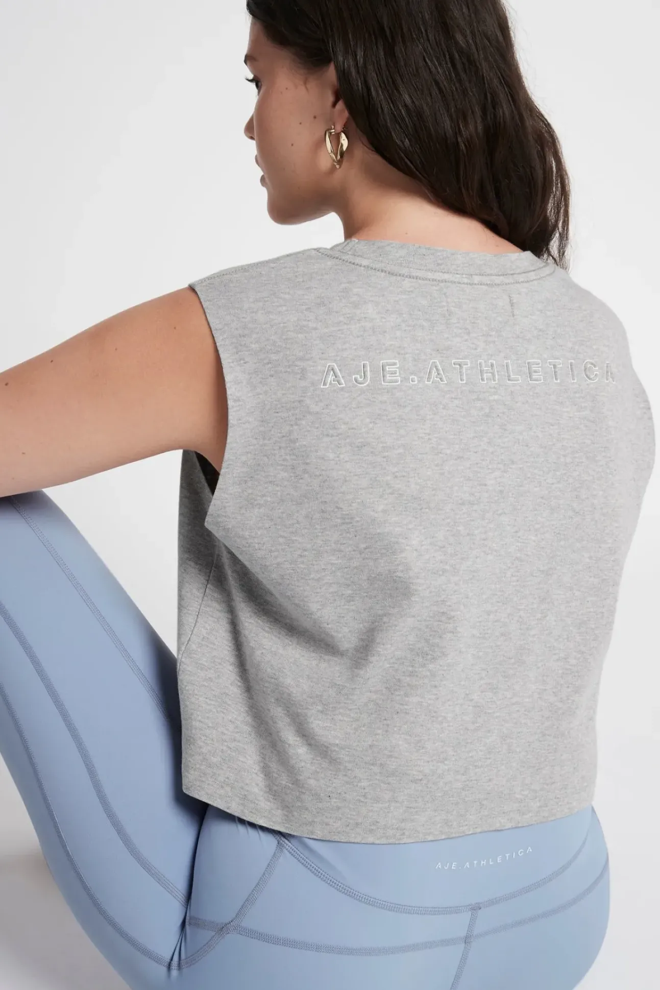 Cropped Embossed Signature Logo Tank 112