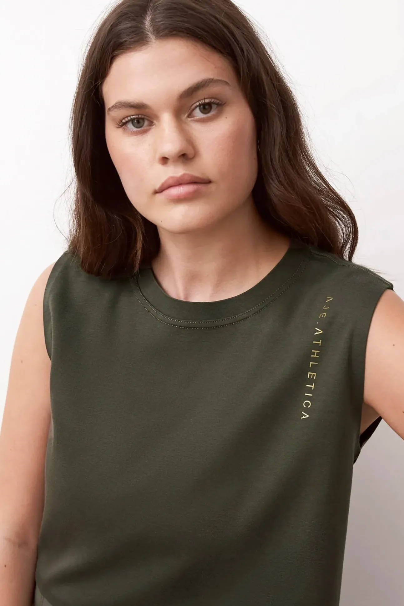 Cropped Embossed Signature Logo Tank 112