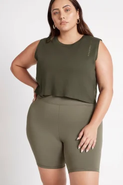 Cropped Embossed Signature Logo Tank 112