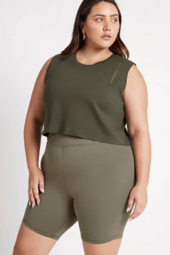 Cropped Embossed Signature Logo Tank 112