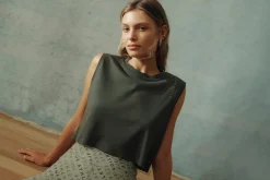 Cropped Embossed Signature Logo Tank 112