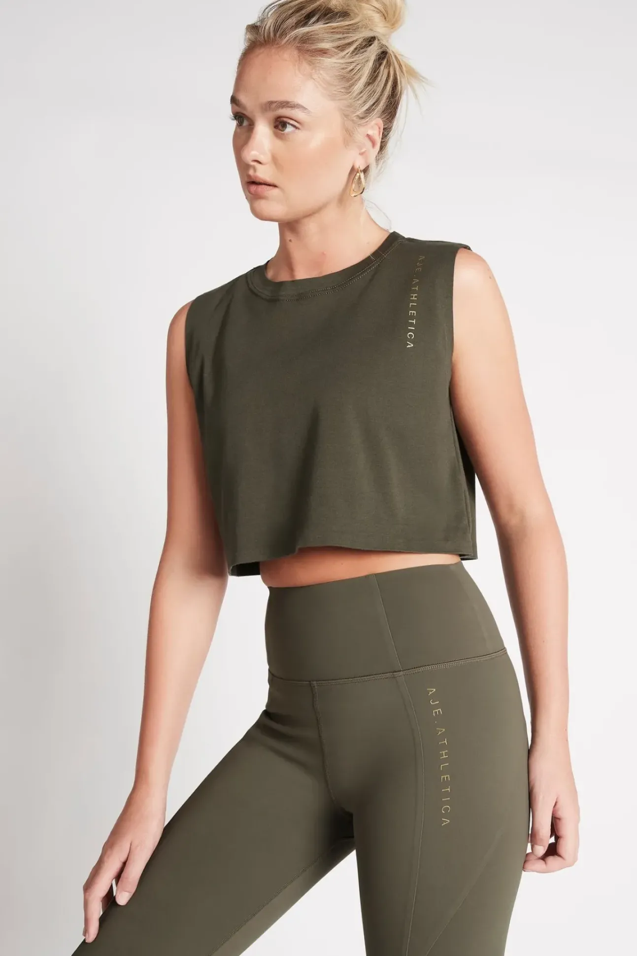 Cropped Embossed Signature Logo Tank 112