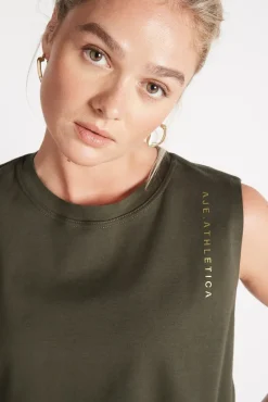 Cropped Embossed Signature Logo Tank 112