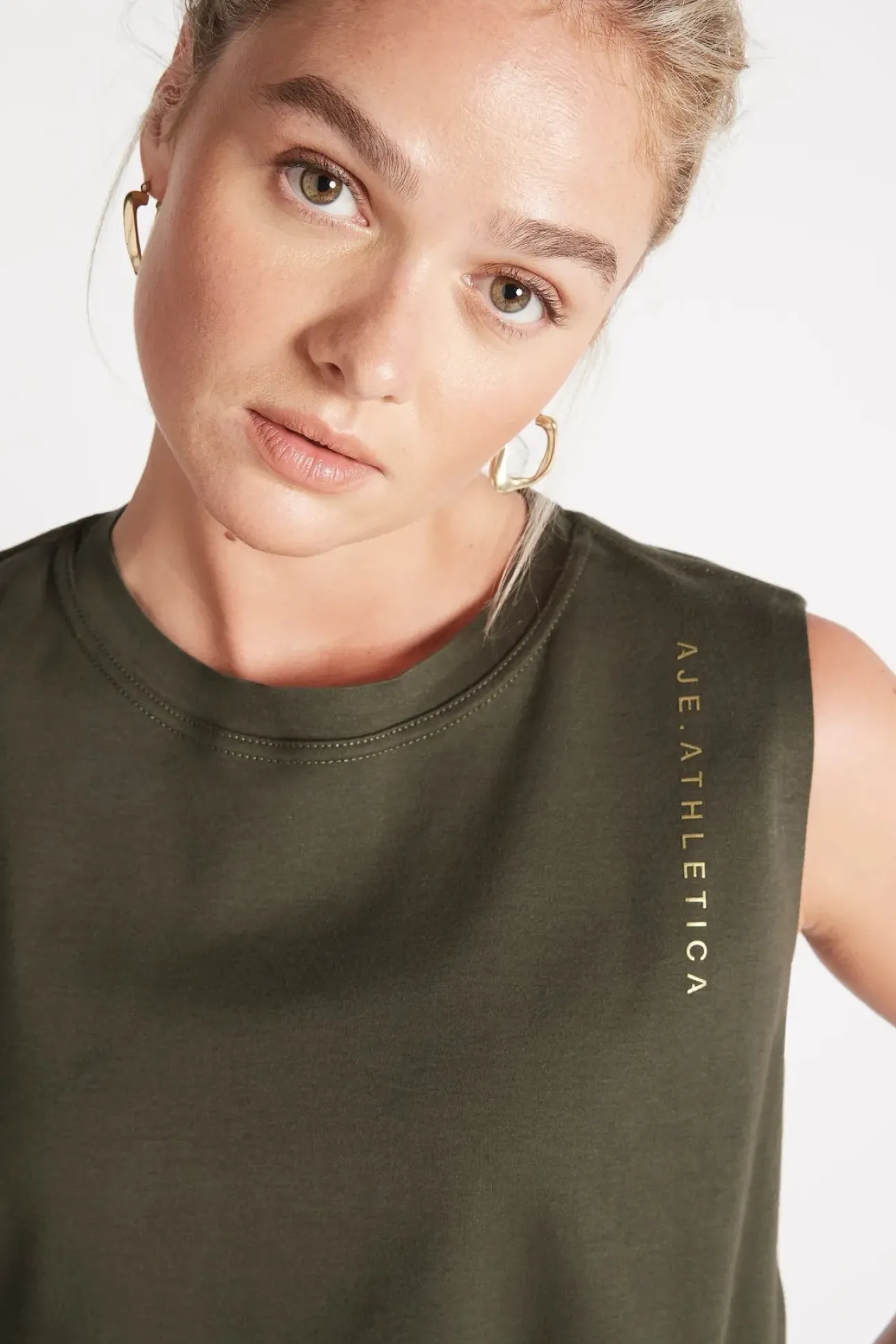 Cropped Embossed Signature Logo Tank 112