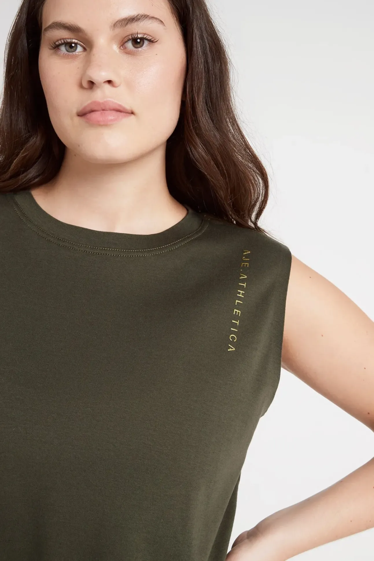 Cropped Embossed Signature Logo Tank 112