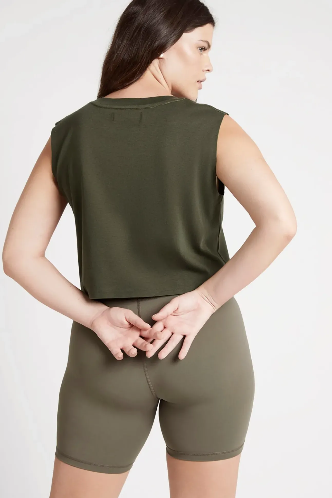 Cropped Embossed Signature Logo Tank 112