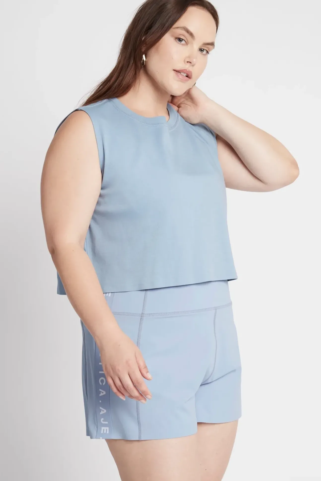 Cropped Embossed Signature Logo Tank 112