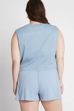 Cropped Embossed Signature Logo Tank 112