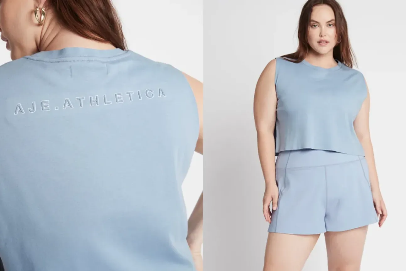 Cropped Embossed Signature Logo Tank 112