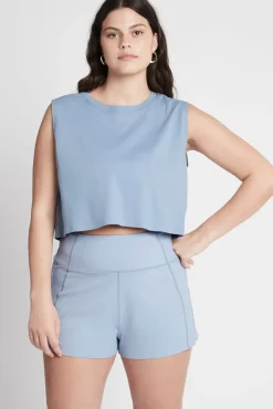 Cropped Embossed Signature Logo Tank 112