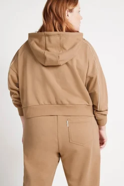 Cropped Essential Contrast Piping Hoodie 405
