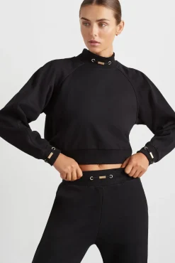 Cropped Fleece Funnel Neck Jumper 408