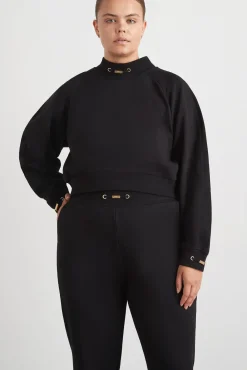Cropped Fleece Funnel Neck Jumper 408