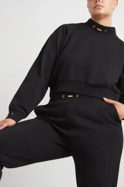 Cropped Fleece Funnel Neck Jumper 408