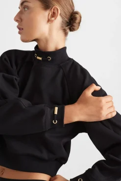 Cropped Fleece Funnel Neck Jumper 408