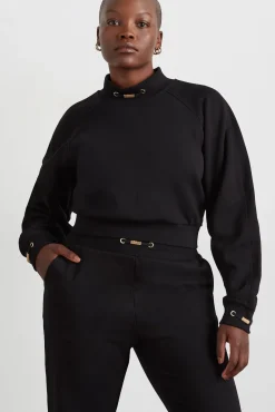 Cropped Fleece Funnel Neck Jumper 408