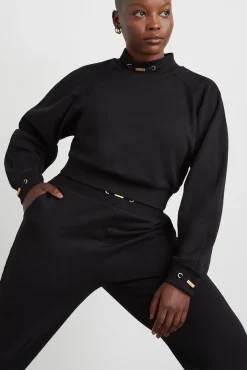 Cropped Fleece Funnel Neck Jumper 408