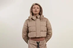 Cropped Hooded Puffer Jacket 764