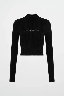 Cropped Knitted Long Sleeve Top 437