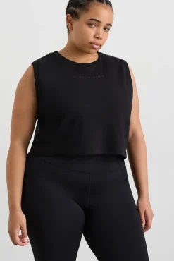 Cropped Logo Mesh Boxy Tank 146