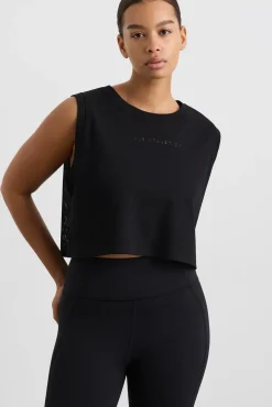 Cropped Logo Mesh Boxy Tank 146