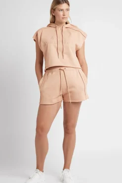 Embossed Classic Short Sleeve Cropped Hoodie 402