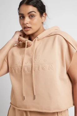 Embossed Classic Short Sleeve Cropped Hoodie 402