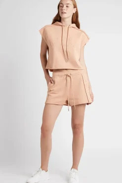 Embossed Classic Short Sleeve Cropped Hoodie 402