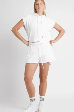 Embossed Classic Short Sleeve Cropped Hoodie 402